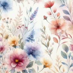 Obraz premium background floral watercolor wallpaper texture 