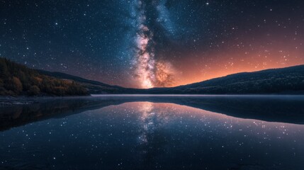 A beautiful night sky with a large milky way in the middle - Powered by Adobe