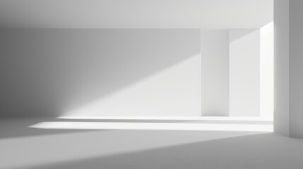 Fototapeta premium Minimalist White Room with Sunbeams
