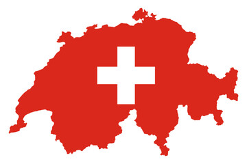 Fototapeta premium switzerland flag map contour vector illustration