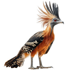 Hoatzin Bird Isolated on White Background