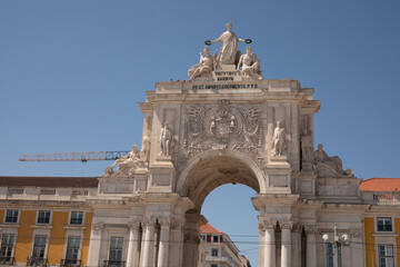 Obraz premium The iconic Arch of Triumph in Lisbon Portugal A beautiful example of neoclassical architecture