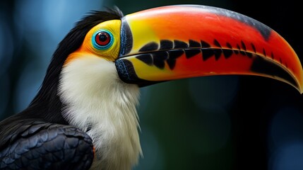 Fototapeta premium Vibrant toucan beak closeup shot