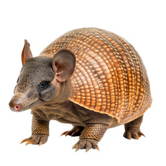 Nine-Banded Armadillo Isolated on White Background