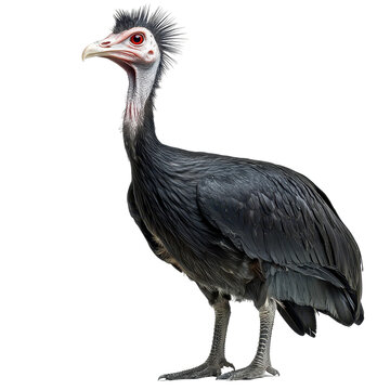 Southern Screamer Standing Tall on White Background