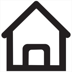 Home icon. House symbol. Real estate objects and houses black icon. Vector illustration. isolated on white background.  EPS 10/AI