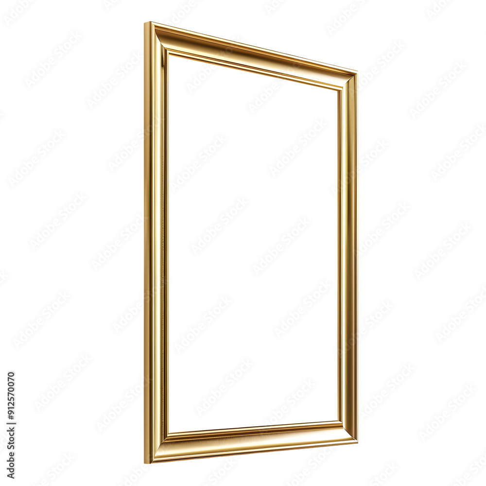 Poster stylish gold photo frame with a see-through backdrop, great for creative projects and slideshows