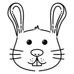 Animal faces vector for decorate. Rabbit face, rabbit vector, rabbit cartoon