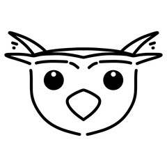 Animal faces vector for decorate. Owl face