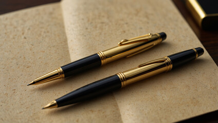 A black and golden pen 