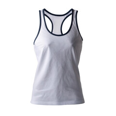 A stylish white tank top with a sporty design, perfect for workouts or casual wear, offering comfort and versatility.