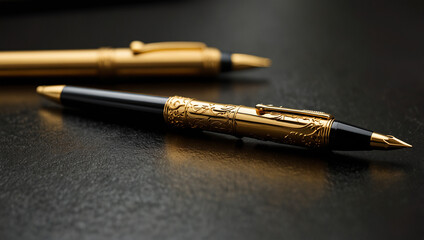 A black and golden pen 