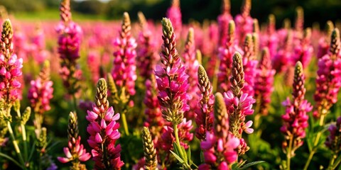 Obraz premium Blooming common sainfoin flowers in a field, sainfoin, onobrychis viciifolia, sativa, esparcette, flowers, blooming, field, meadow