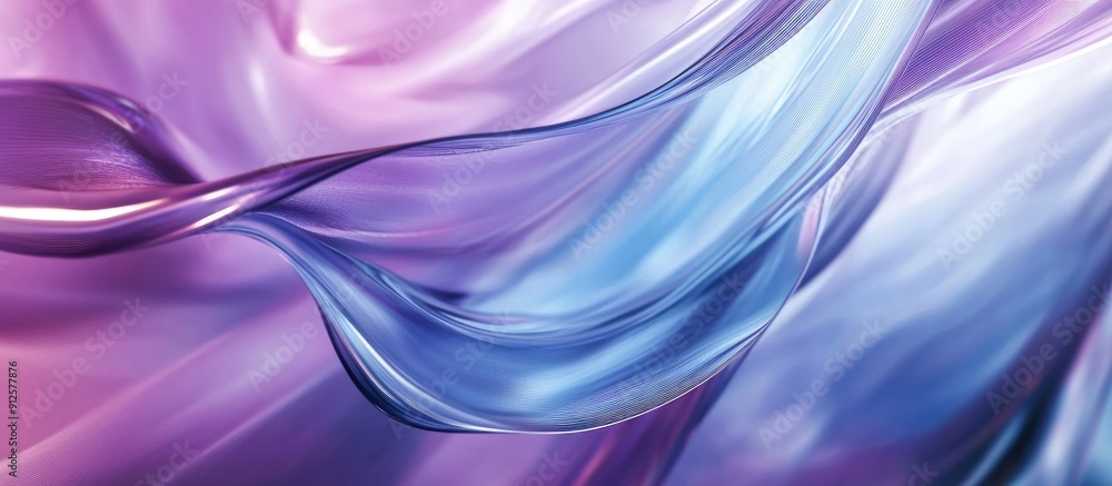 Poster elegant abstract background with delicate curved lines in purple and blue high quality 3d rendering