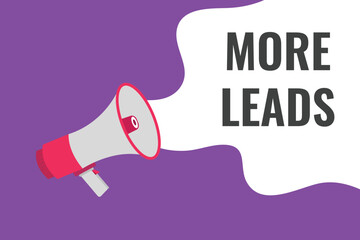 more leads button, banner, label, template for website. more leads text with colorful megaphone icon
