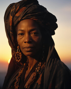 Dark skinned isoteric witch, voodoo
