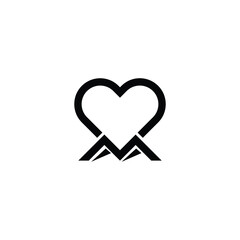 M love logo design concept