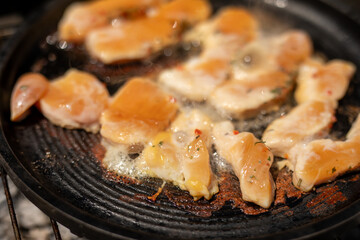 Chicken sizzling in a pan ready to be devoured chicken dinner cooking foodie foodporn