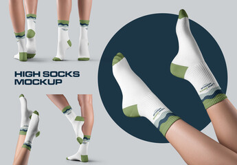 5 Mockups of High Socks
