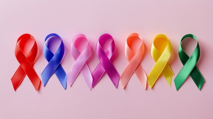 A row of ribbons in different colors, each with a different color