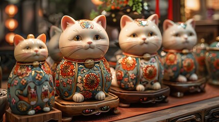 Symbolizing luck and wealth cats
