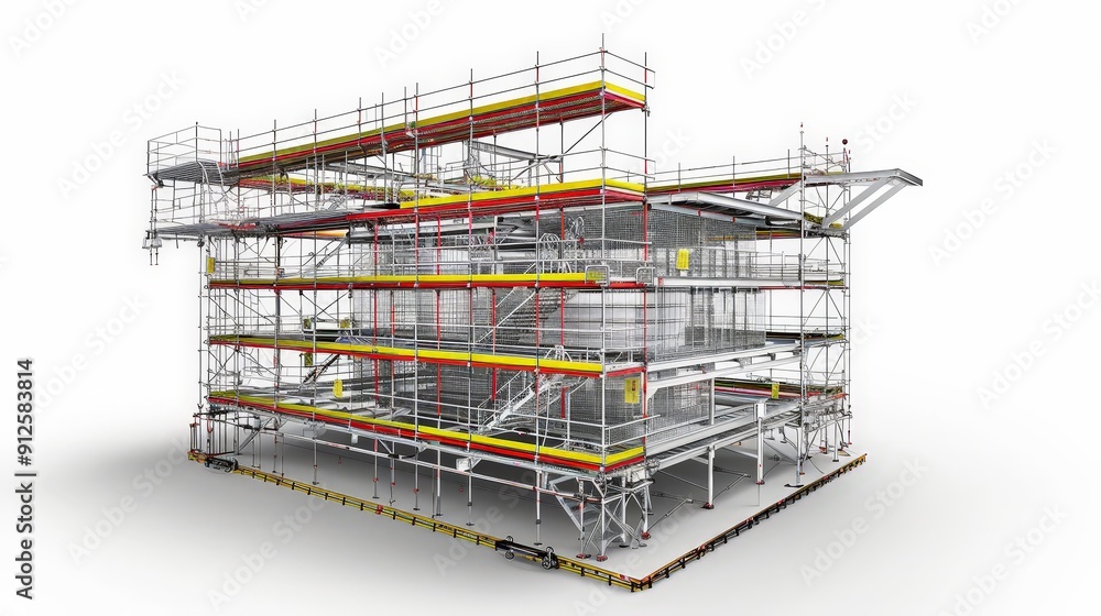 Poster exploring scaffolding designs reveals innovations in lightweight materials and modular assembly tech