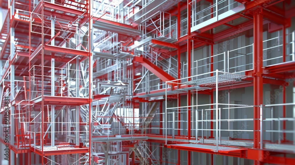 Poster exploring scaffolding designs reveals innovations in lightweight materials and modular assembly tech
