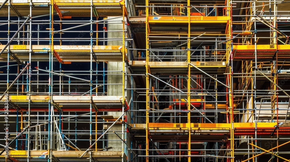 Poster exploring scaffolding designs reveals innovations in lightweight materials and modular assembly tech