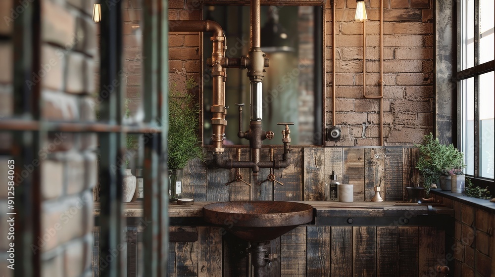 Poster exposed pipes add an element of rugged authenticity to interior spaces.