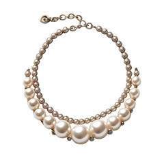Obraz premium Elegant pearl necklace featuring multiple rows of lustrous pearls, perfect for any formal or casual occasion.