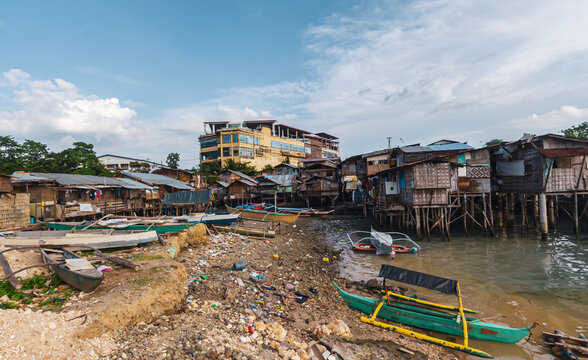 A coastal slum in the Philippines.