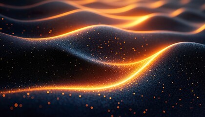 Fototapeta premium Abstract artwork with luxurious black lines and golden highlights on a gradient backdrop