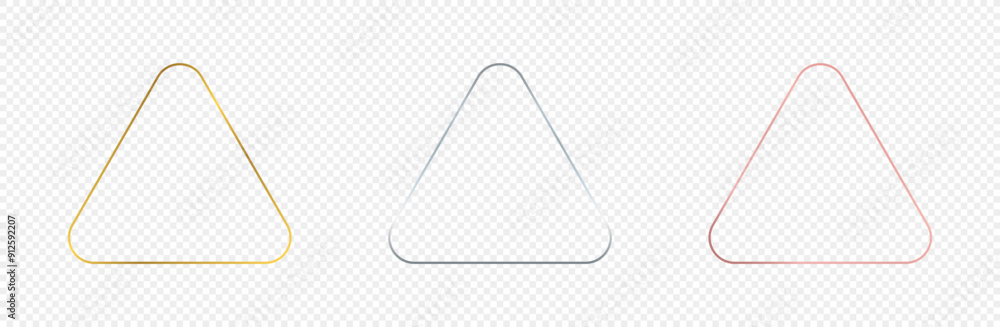 Poster set of three rounded rhombus frames