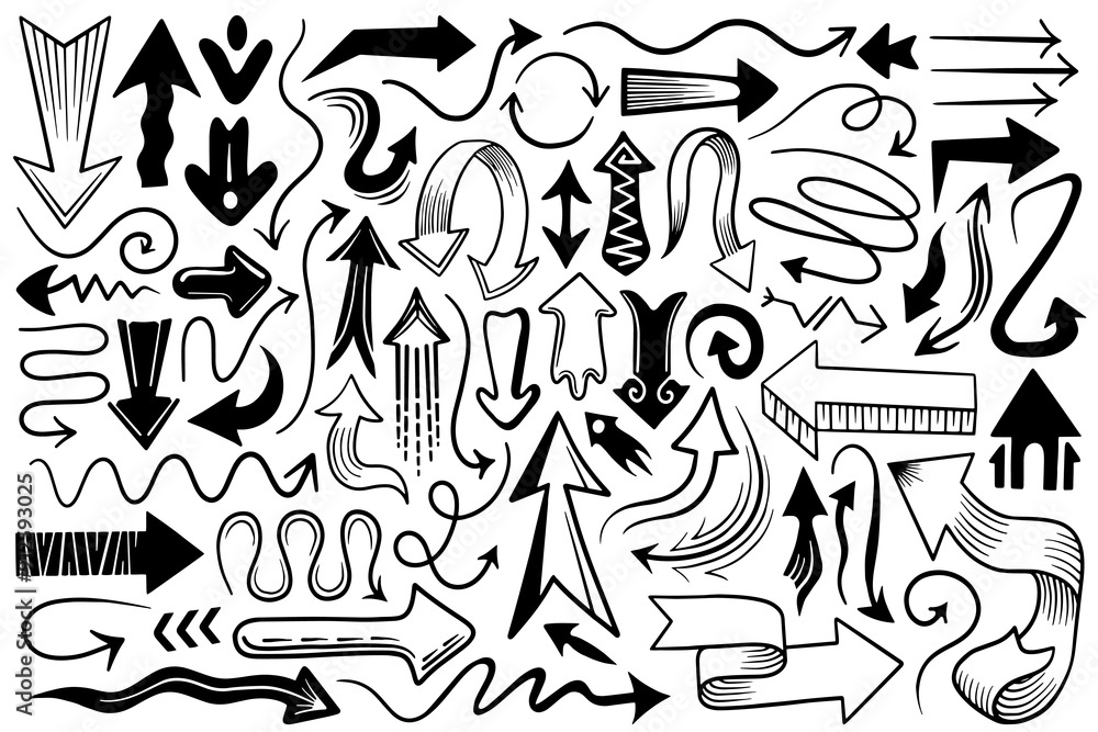 Poster abstract isolated directional arrows. pointing arrow designs set.