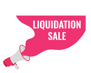 liquidation sale button, banner, label, template for website. liquidation sale text with colorful megaphone icon
