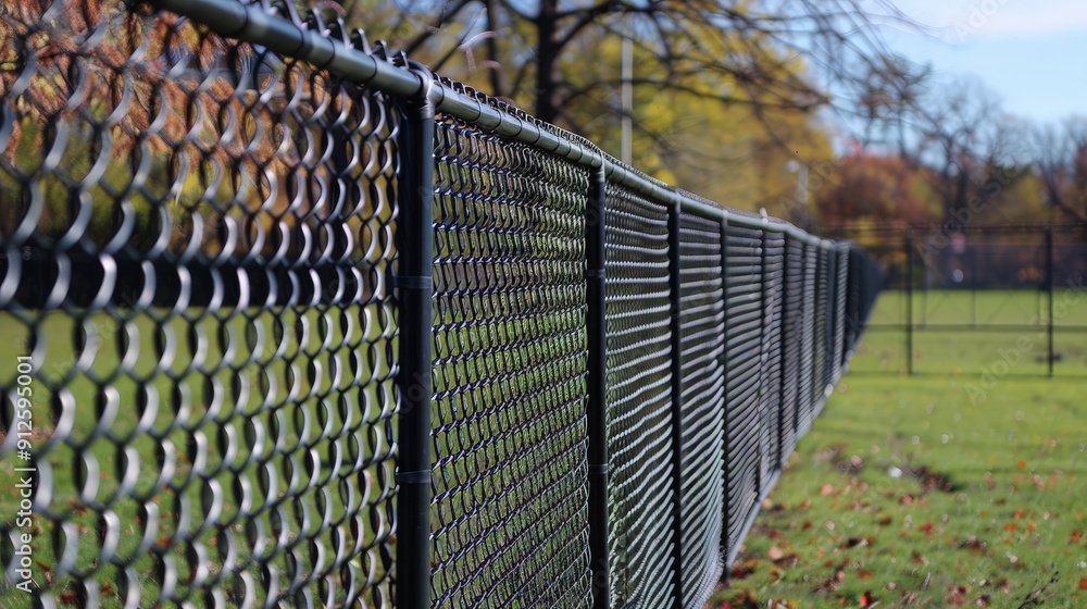 Poster the functionality of chain link fences extends to various applications, including perimeter security