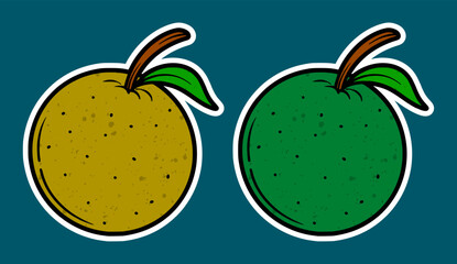 Vector Illustration of a Orange Fruit in Comic Style