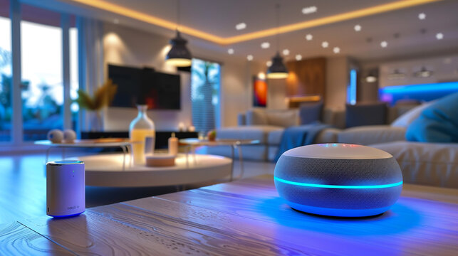 Digital home assistant controlling smart devices, home automation, seamless connectivity, modern smart home technology