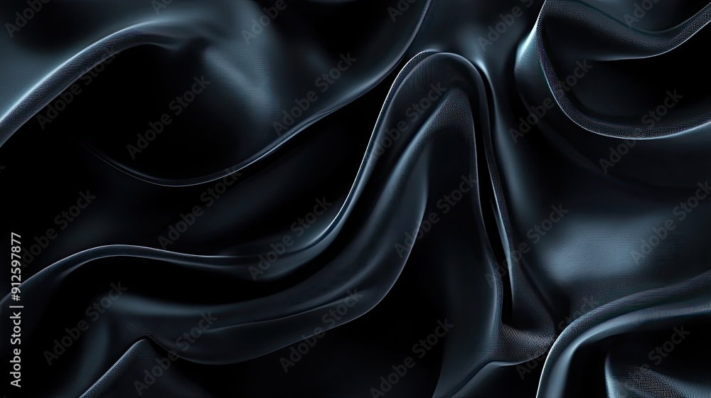 Poster Abstract 3D black background with organic forms and fluid lines, creating a sense of movement and depth.