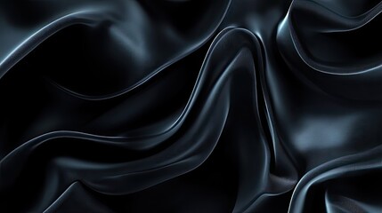 Obraz premium Abstract 3D black background with organic forms and fluid lines, creating a sense of movement and depth.