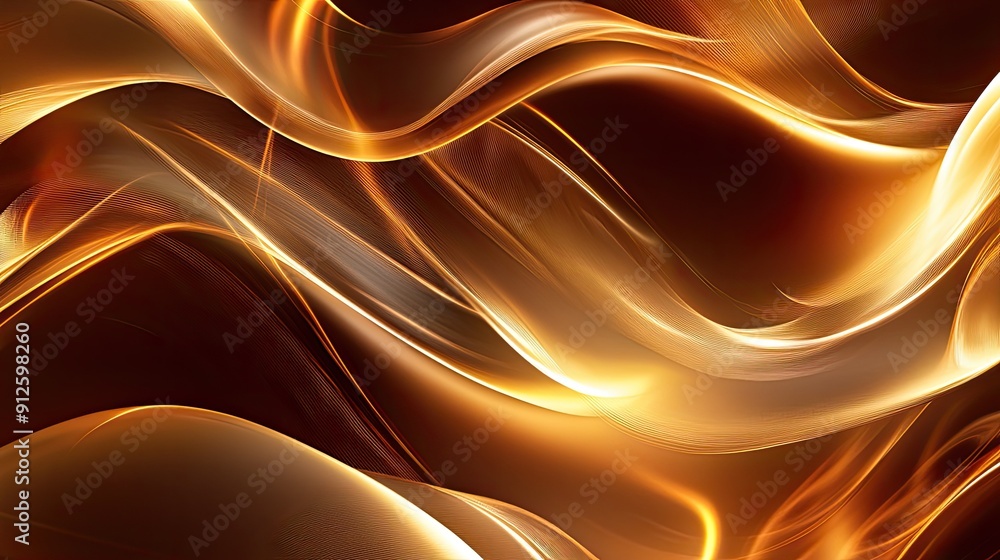 Aufkleber abstract 3d brown background with fluid, wave-like patterns and a warm glow.