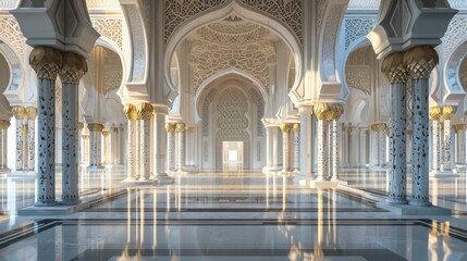 Fototapeta premium stunning mosque 3d relief wallpaper , beautiful mosque wallpaper , 3d mosque wallpaper , mosque mural wallpaper
