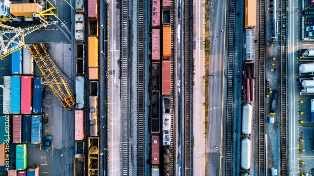 Poster the integration of rail yards with rail-served industries such as manufacturing plants and distribut