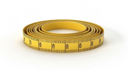 Measuring tape, 3D illustration, realistic, isolated on white background
