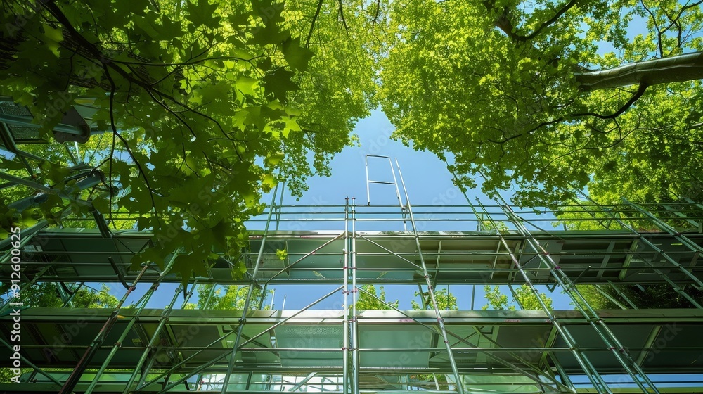 Poster the integration of scaffolding in green building initiatives includes energy-efficient designs and s