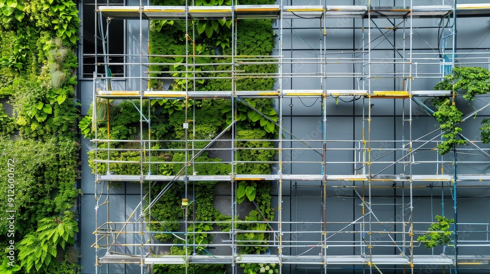 Poster the integration of scaffolding in green building initiatives includes energy-efficient designs and s