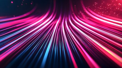 Obraz premium Futuristic Neon Abstract Background with Glowing Ascending Lines and Dynamic Motion