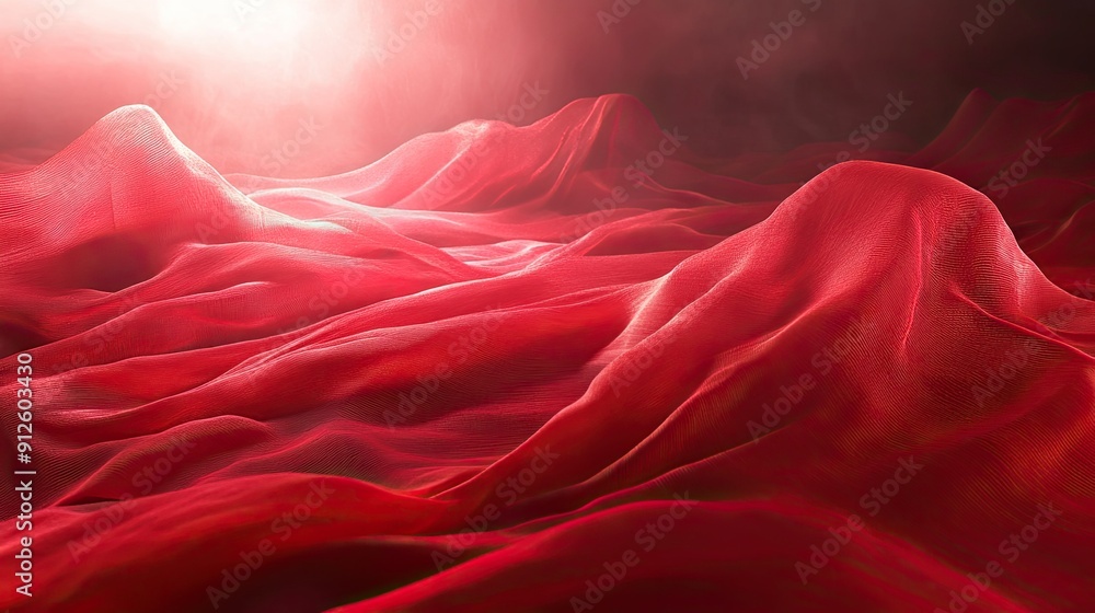 Poster luxurious 3d red background with rich textures and soft lighting, suitable for high-end and sophisti