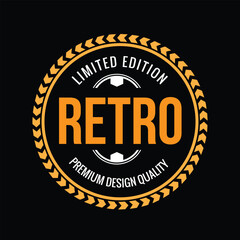 retro logo t shirt design vector