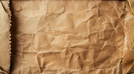 Obraz premium crumpled brown paper bag background texture